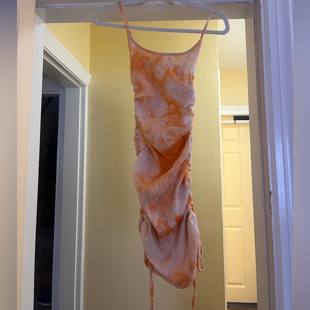 Tie Dye Ruched Mini Dress